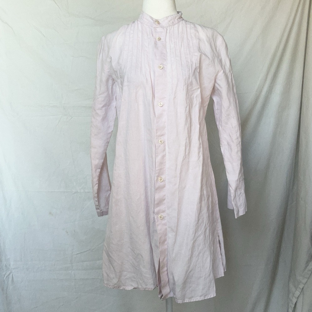 Vintage United Colors Of Benetton Linen Tunic Dress M Classic Coastal 90s